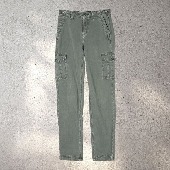 American Eagle Outfitters Pants - American Eagle Stretch Cargo Pants Women’s 0 Green Utility Y2K Cotton Blend